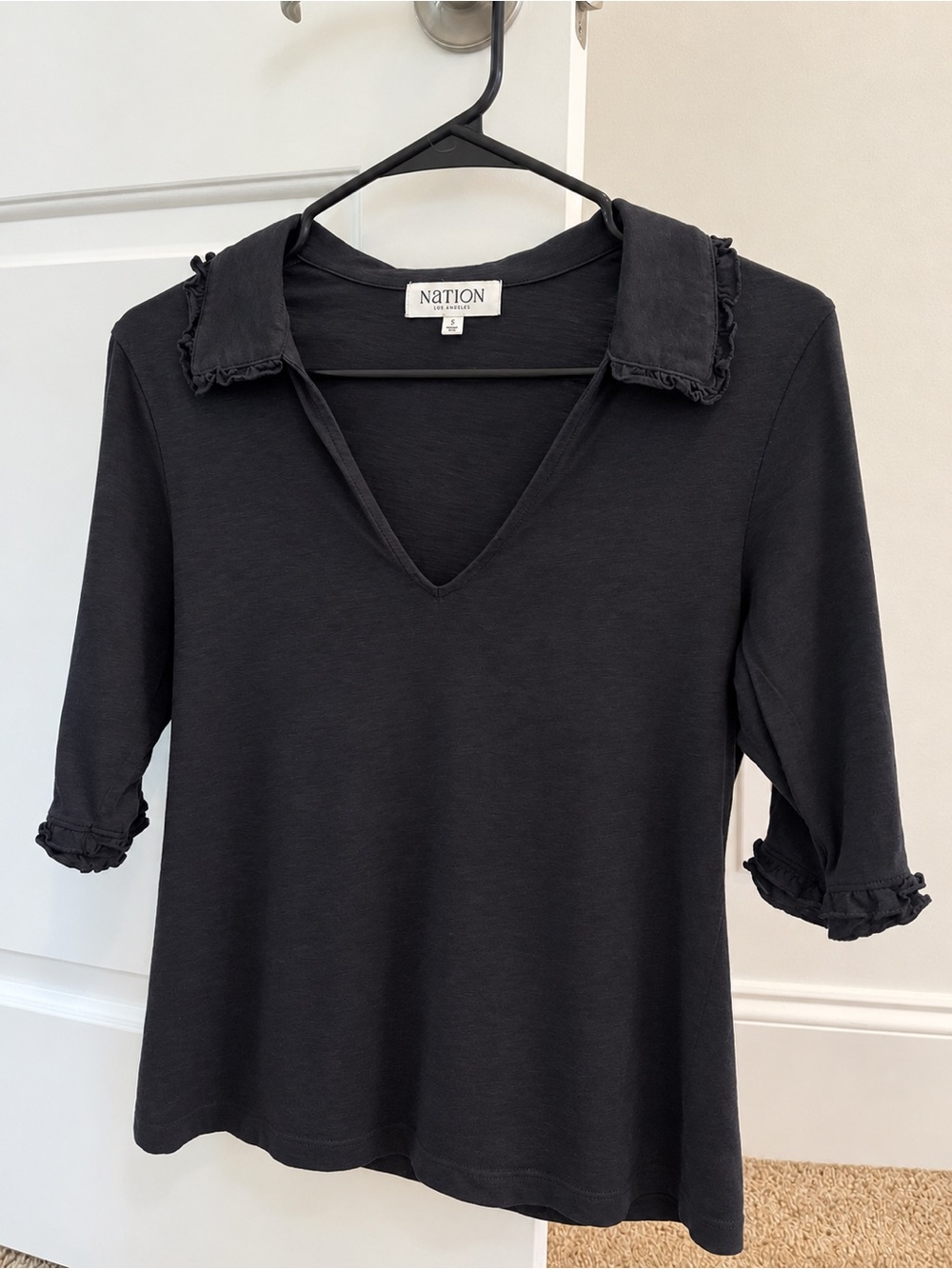 Nation LTD Allison Collared Tee - Navy Night Sky Size Small - Only worn once!